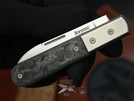 Складной нож Lion Steel "BARLOW Roundhead" L/CK0111 RCF c клинком из стали Böhler M390 Microclean®, рукоять титан / карбон