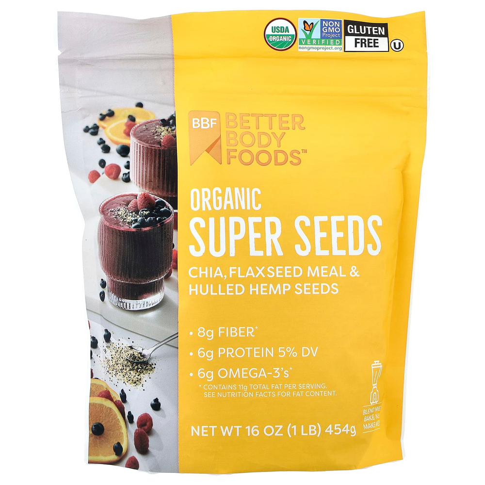 BetterBody Foods, органические суперсемена, 454 г