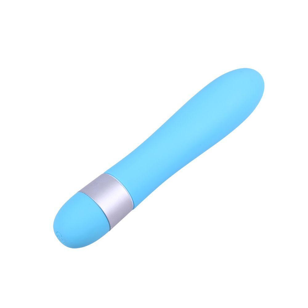 Голубой классический вибратор Precious Passion Vibrator - 17 см. (Цвет: голубой)