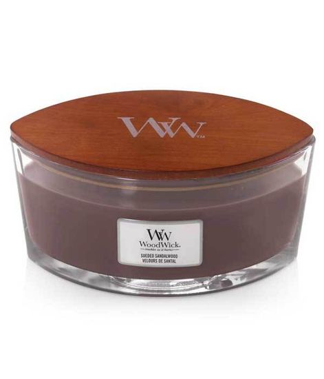 Замша и сандаловое дерево, ароматическая свеча эллипс, WoodWick