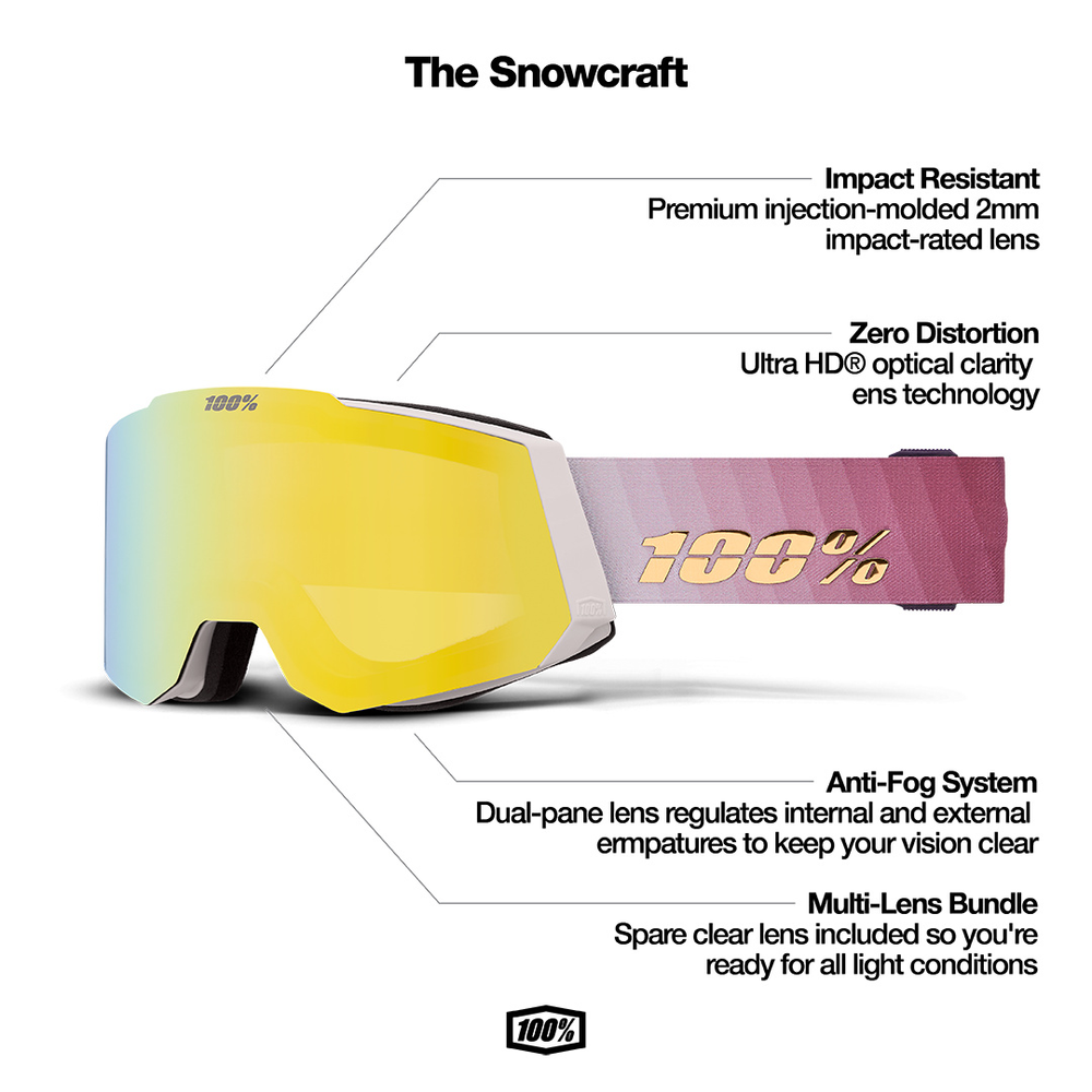 Горнолыжная маска 100% Snowcraft / Ant / Hiper Black Mirror Lens