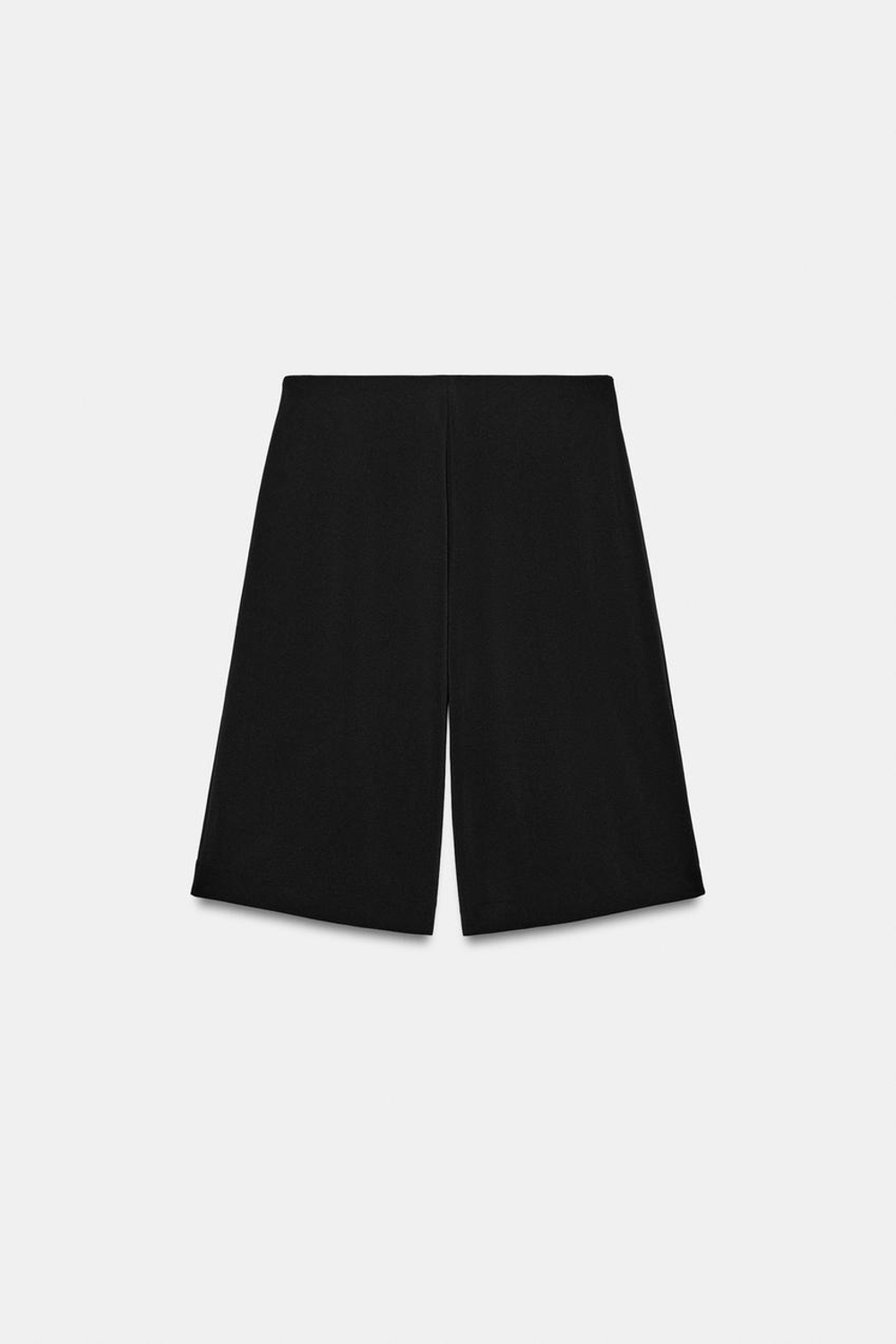 ZARA ШОРТЫ СО СКЛАДКАМИ, ЧЕРНЫЙ