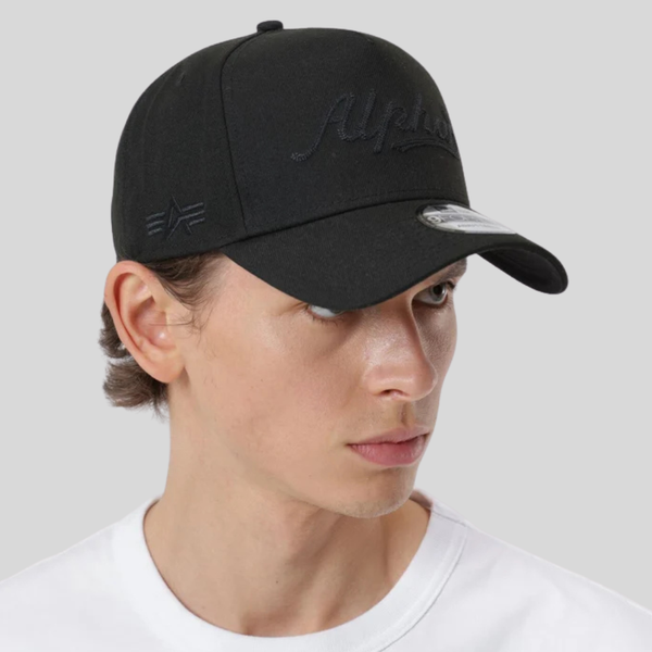 Бейсболка Alpha Industries AI X New Era 940 Script Hat Black (Черная)