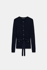 КАРДИГАН В РУБЧИК С ПОЯСОМ — ZARA