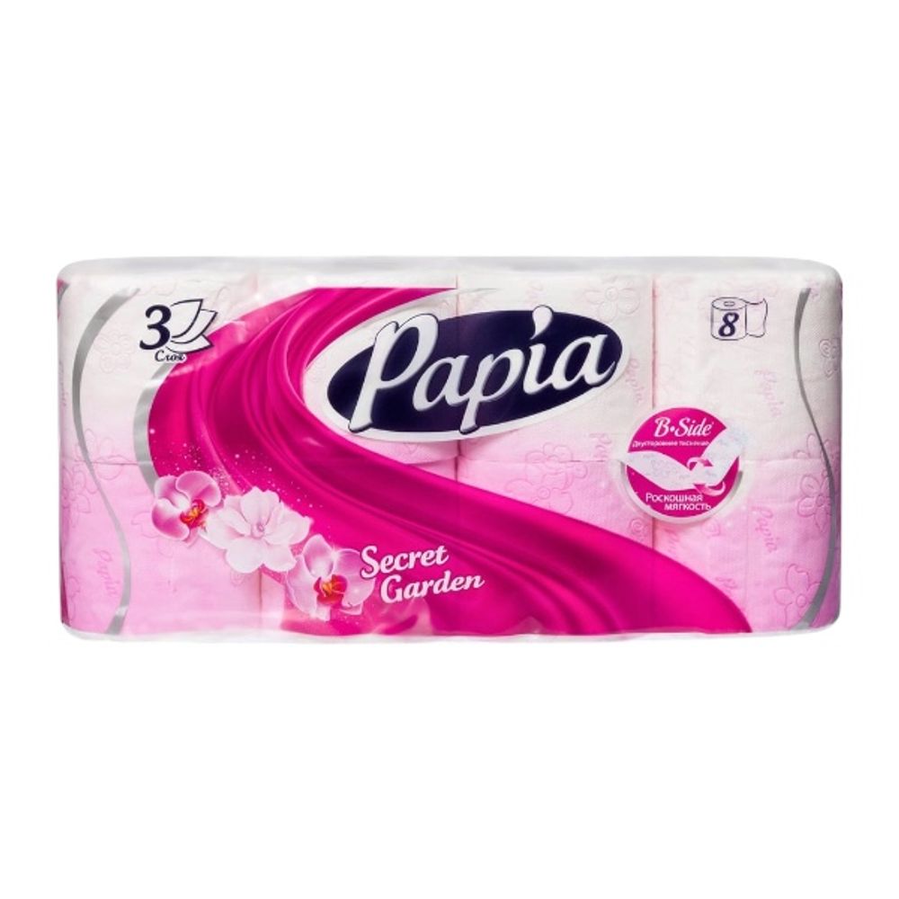 Туалетная бумага PAPIA Таинственный сад 3 слоя