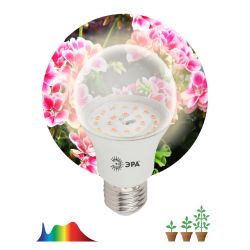 Фитолампа для растений светодиодная ЭРА FITO-11W-Ra90-E27 полного спектра 11 Вт Е27 | Фитолампы Е27
