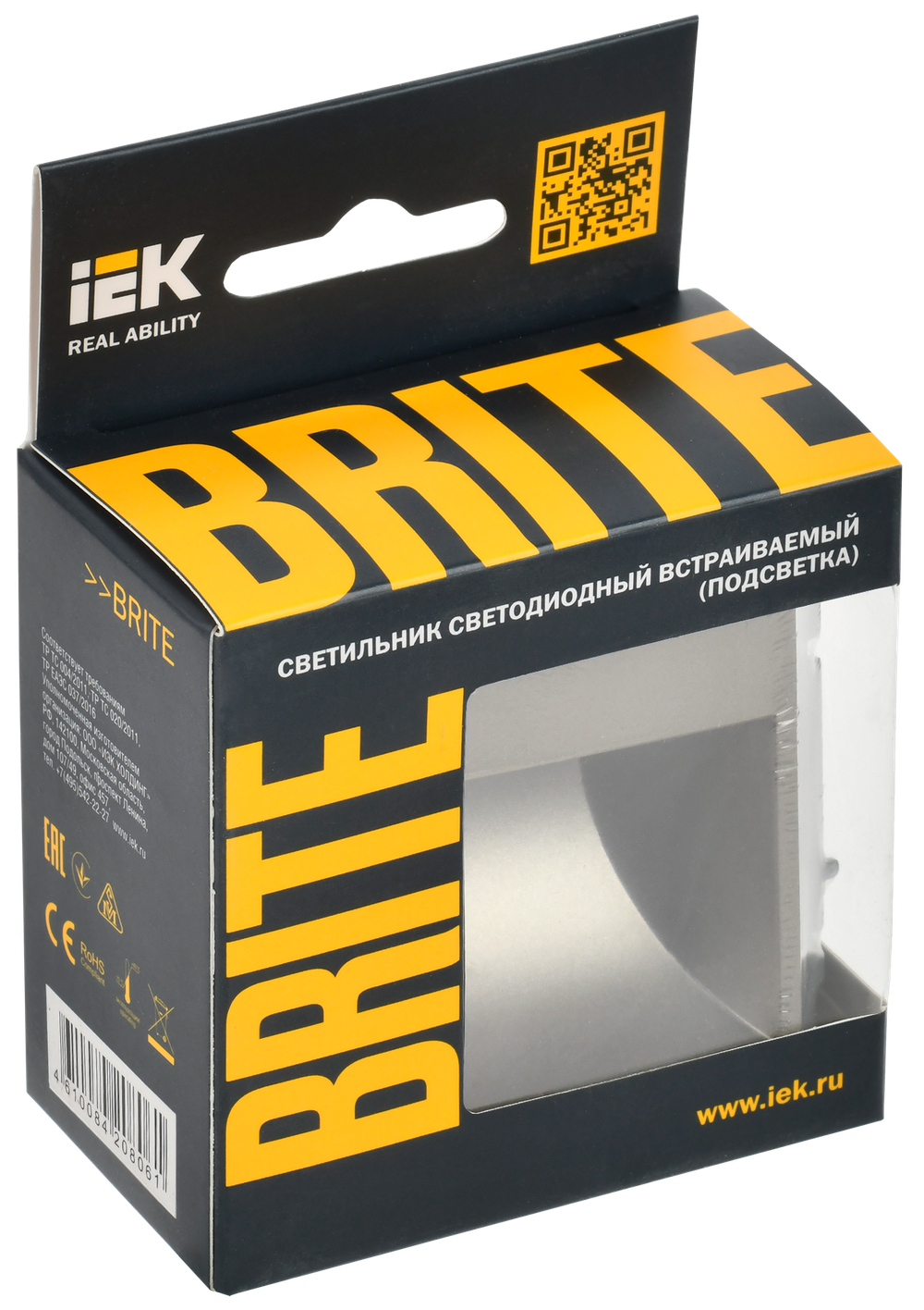 BRITE Подсветка светодиодная встраиваемая ПЛ20-БрШ шампань IEK