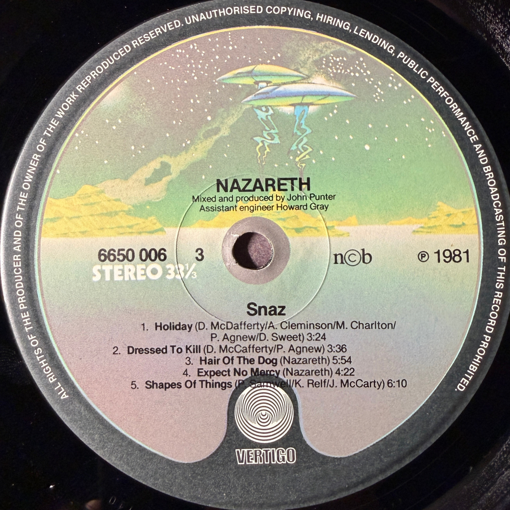 Nazareth ‎– 'Snaz 2LP (Скандинавия 1981г.)