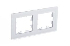 Рамка Systeme Electric ATLASDESIGN Nature 2-постовая стекло белый матовый 38038
