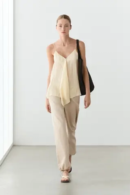 Massimo Dutti Брюки свободного кроя,бежевый