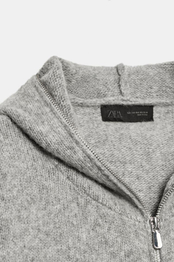 ZARA ХУДИ С ШЕРСТЬЮ, СЕРЫЙ