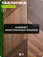Табличка для школы Кабинет Иностранных языков, школьные таблички на дверь кабинета, 30х8 см, Айдентика Технолоджи