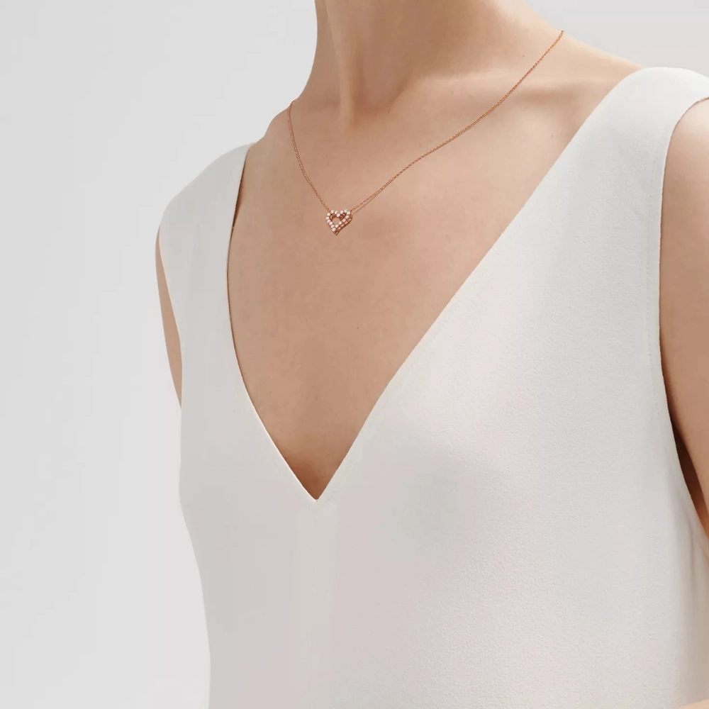 Подвеска из розового золота с бриллиантами, Tiffany 💠 Diamond heart