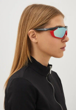 Спортивные очки 720armour Analog Pro / Matte Dark Grey / Matte Carmine Gasket / Smoke Full Blue White Lens