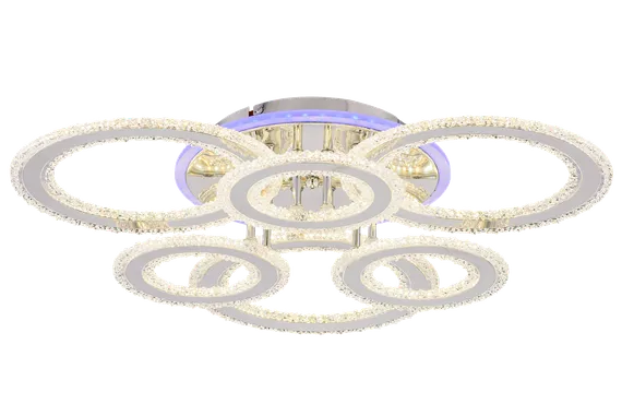 Люстра потолочная светодиодная Sfera Sveta 55677/3+3 CR, 213 Вт, хромированная