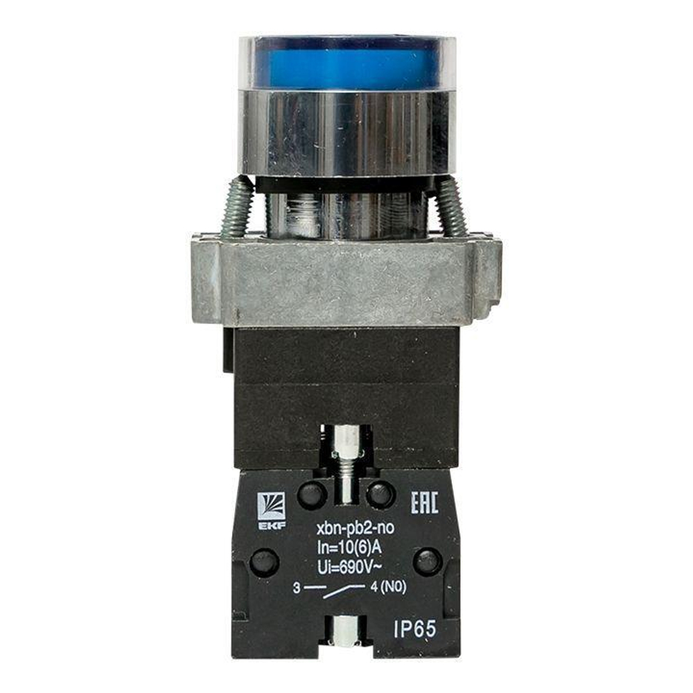 Кнопка BA61 с подсветкой 230В син. NO IP65 PROxima EKF xb2-bw61-230-65