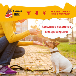 Лакомства для собак Сытый пёс / Трахея говяжья / 300 грамм