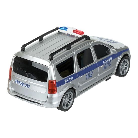 Машина р/у LADA LARGUS ПОЛИЦИЯ 18 см, свет, серебр, кор. Технопарк