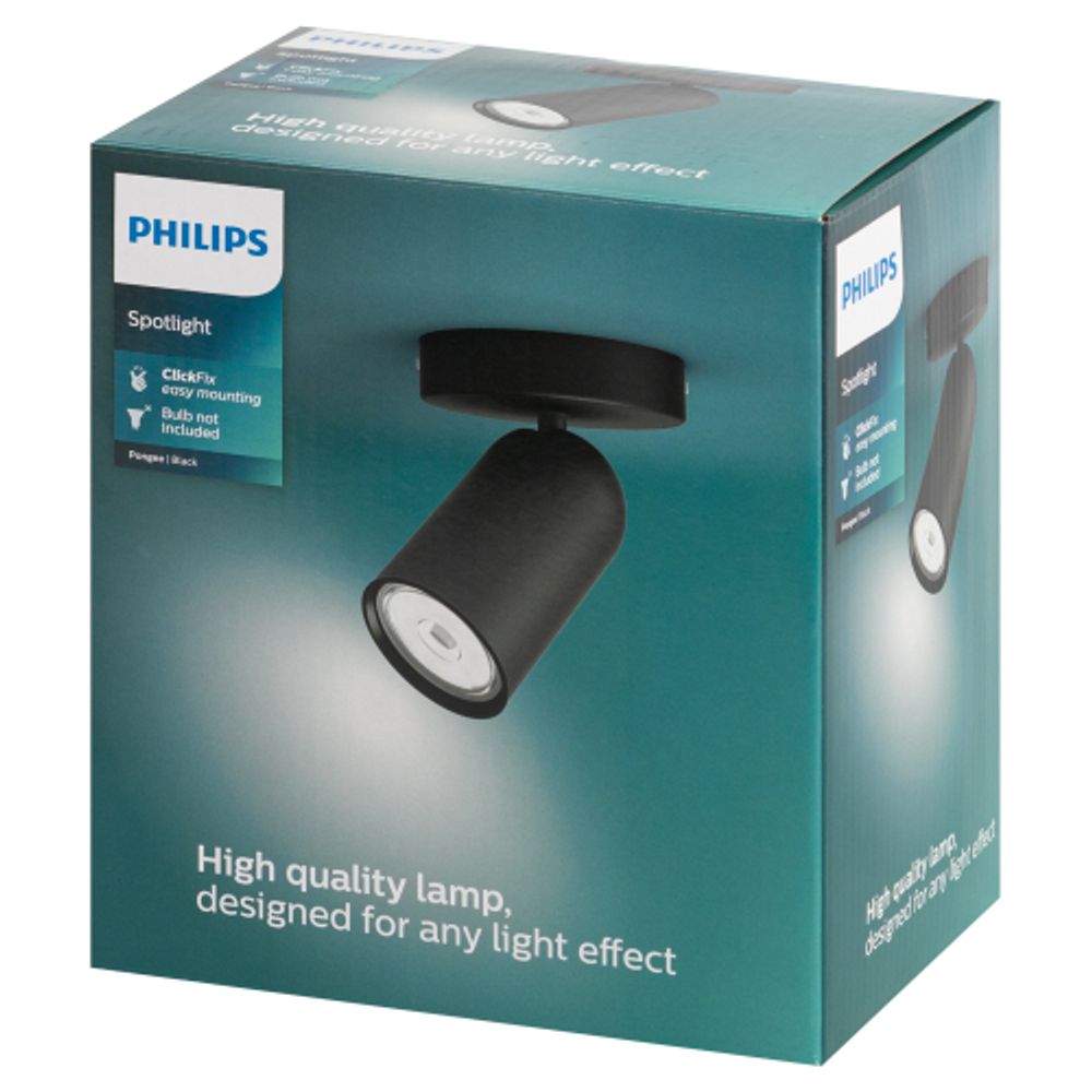 Светильник настенно-потолочный спот Philips 915005530701 PONGEEx1 GU10 черный | Philips