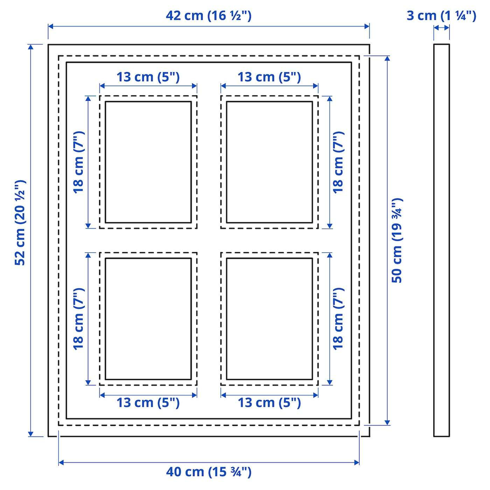 IKEA RÖDALM (ИКЕА РОДАЛМ) — Фоторамка для 4 фотографий, белая, 40x50 см, фото 6
