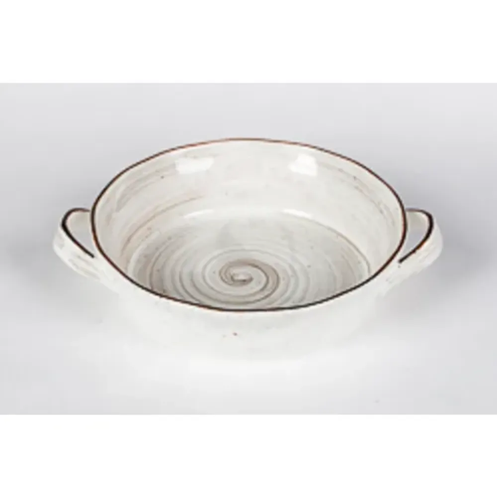 Блюдо круглое d 22 см h6 см 1500 мл с ручками White Fusion P.L. Proff Cuisine [1]