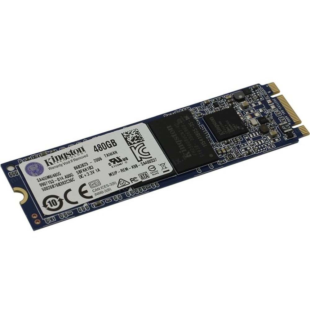 Жесткий диск SSD M.2 480Gb Kingston, 500/450MBs, 3D TLC, SATA-III (SA400M8/480G)