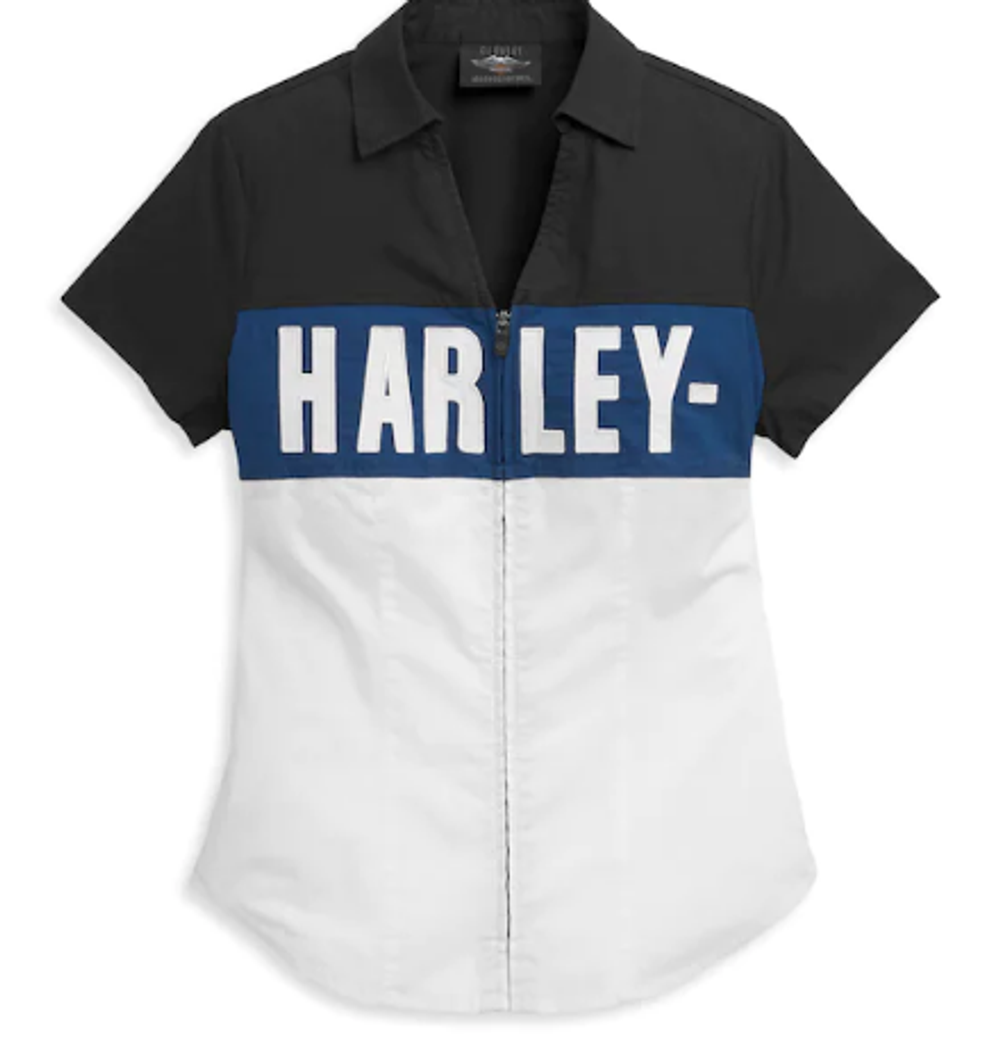 Рубашка Block Letter Zip Front Woven Harley-Davidson