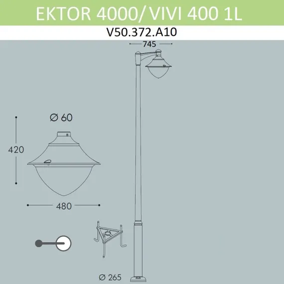 Наземный фонарь Vivi V50.372.A10.LXD6L Fumagalli