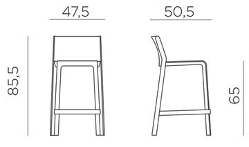Стул пластиковый полубарный Trill Stool Mini цвет табак