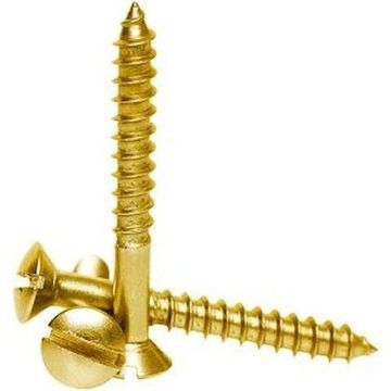 Шурупы латунные, полупотайная голова, прямой шлиц, DIN95, D3.5*40мм, 50шт