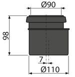 Соединитель для инсталляции 90/110 Alca Plast M907