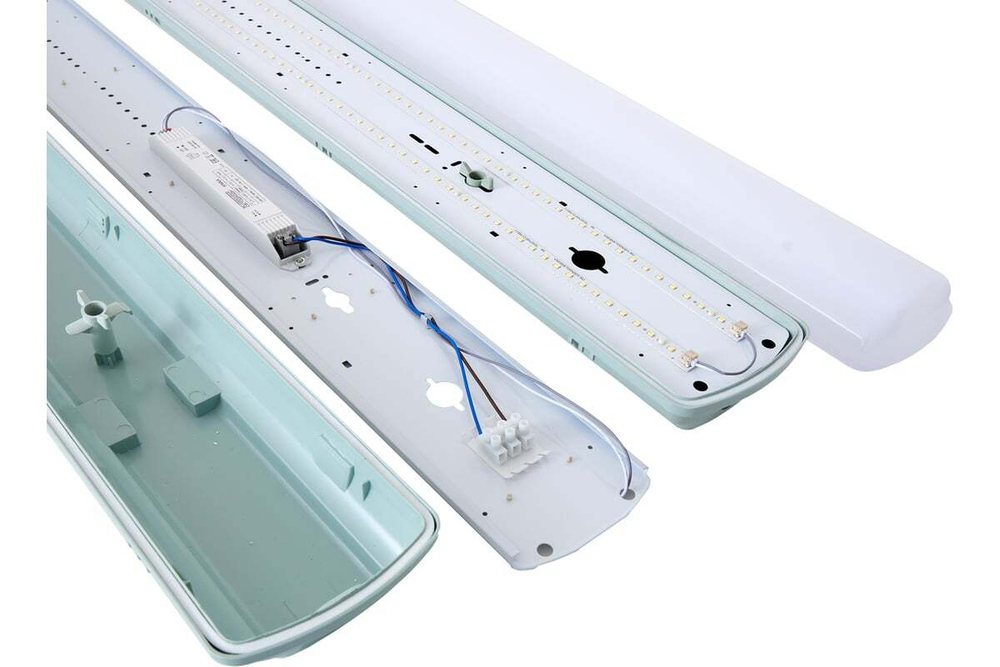 Светильник LED ДСП Айсберг 58W-7250Лм IP65 4000К опал с БАП 3ч 1262x124x85мм vs102-58-op-4k-li3h