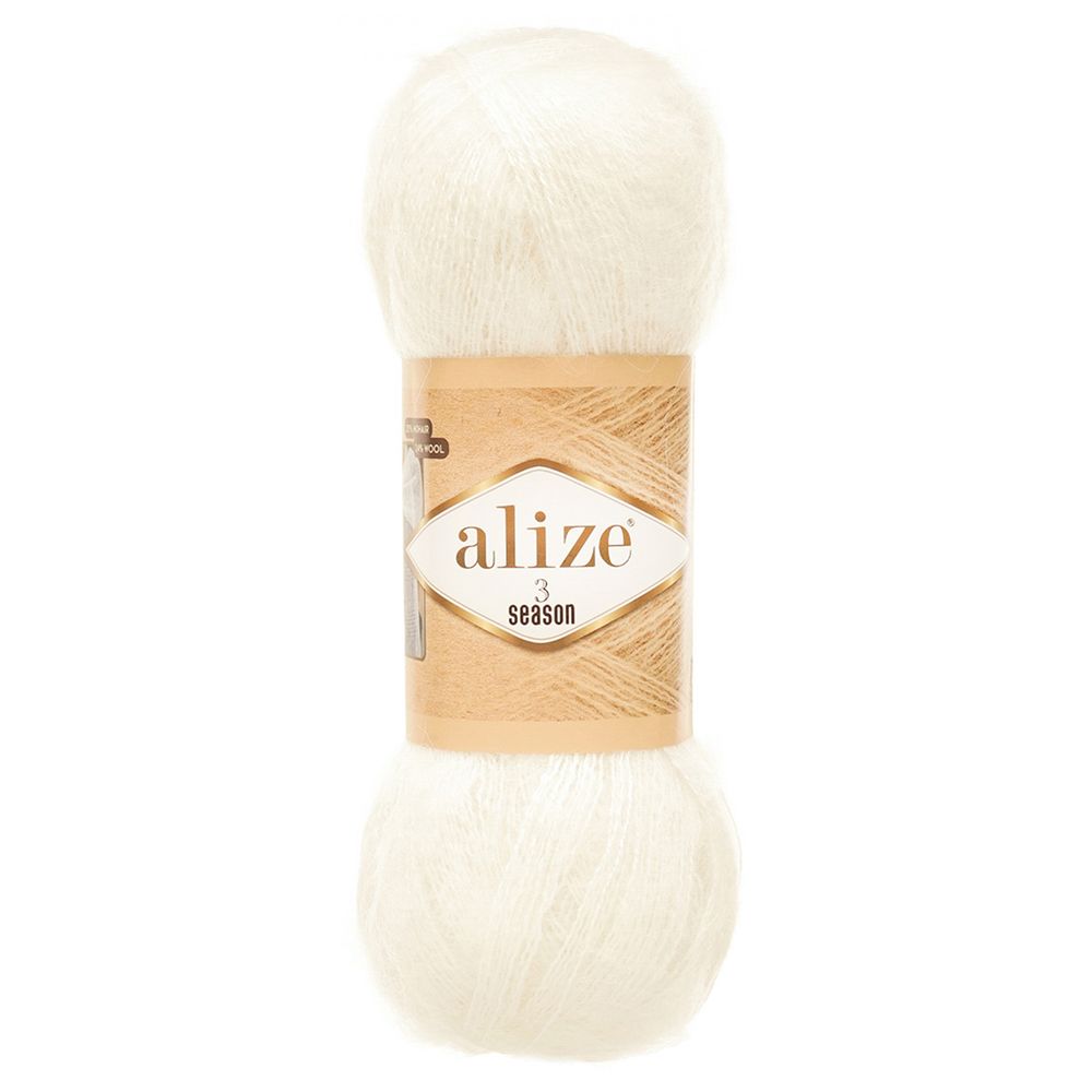 Пряжа Alize (Ализе) 3 Season / уп.5 мот. по 100 г, 500 м, 55 белый