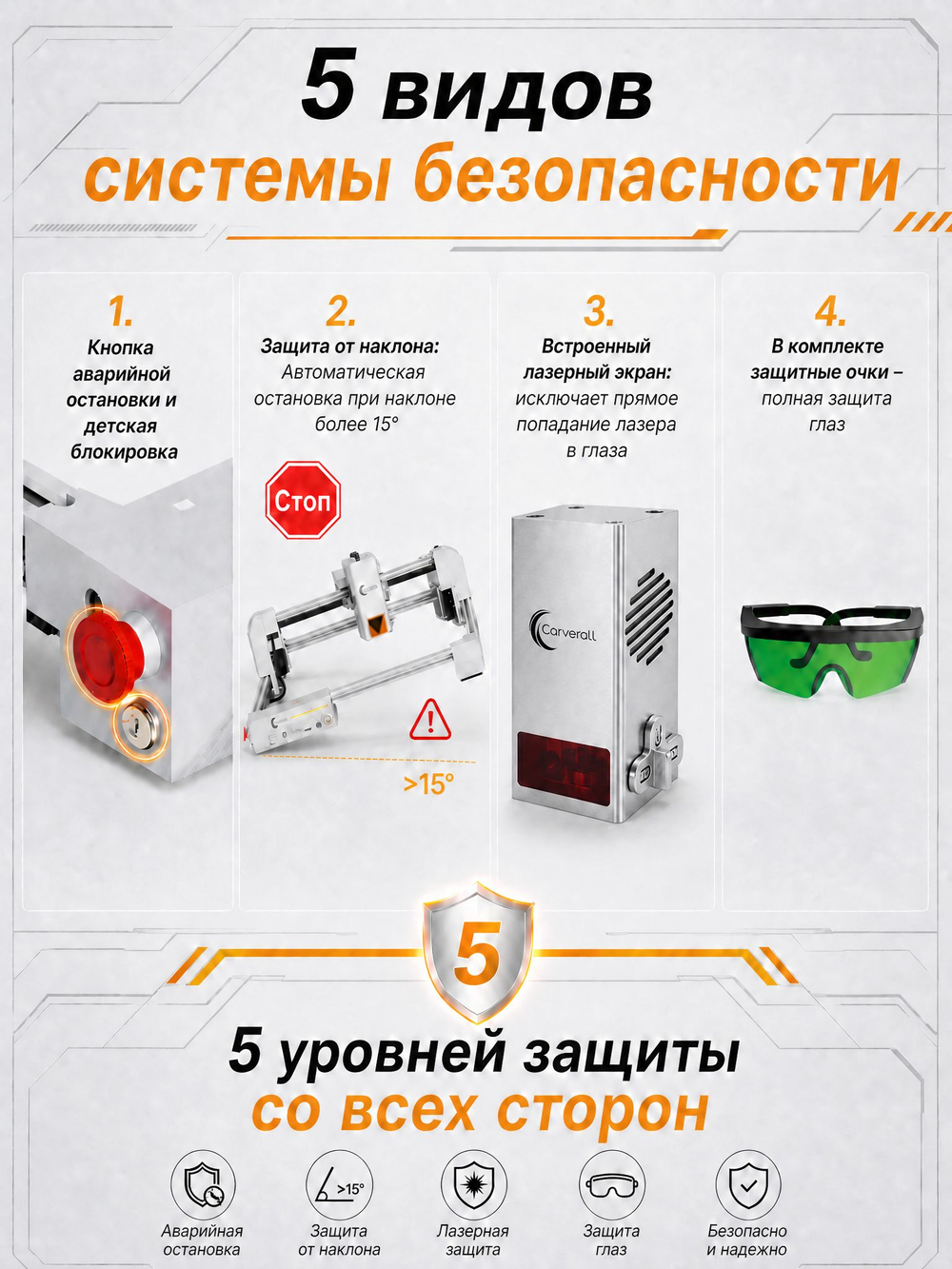 Carverall JL9-20W Лазерный гравировальный станок/С воздушным насосом и усилителем высоты
