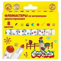 Фломастеры Каляка-Маляка 8 цв. со штампами 3+