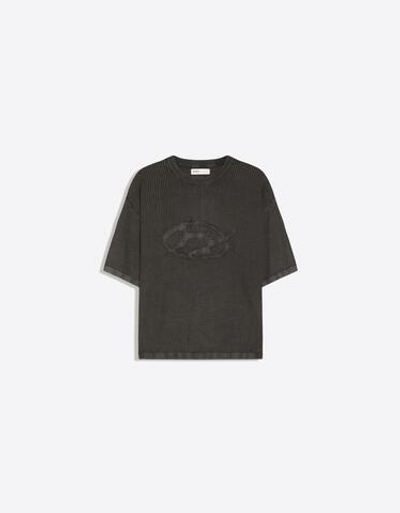 Мужская футболка с коротким рукавом, нашивками и эффектом стирки - BERSHKA