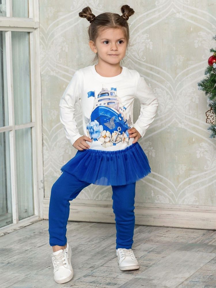Комплект туника с лосинами "Яхта в цветах" Luxury Baby