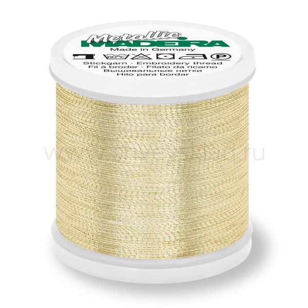 Нитки вышивальные металлизированные Madeira Metallic №40, 1000 м, цв. Gold 3, 9846, 5 катушек