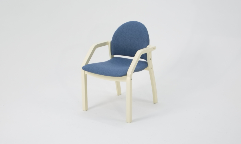Стол Zip-mebel Сканди К 100 слоновая кость со стульями Джуно слоновая кость рогожка синий