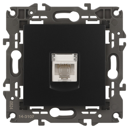 Розетка ЭРА Elegance 14-3107-05 информационная RJ45 IP20 антрацит