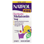 Natrol, мелатонин, для детей от 4 лет, клубника, 30 таблеток