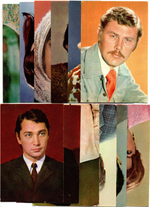 №134 Открытки Артисты и актёры СССР 1970–1980-е г. 25 штук. Цветные, чистые, без повторов