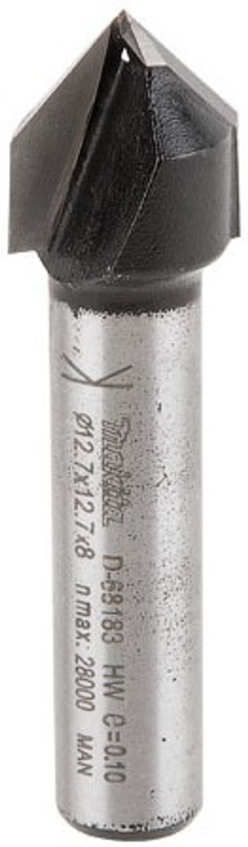 Фреза пазовая V-образная 90° 12.7х12.7, S8, 2T Makita D-68183