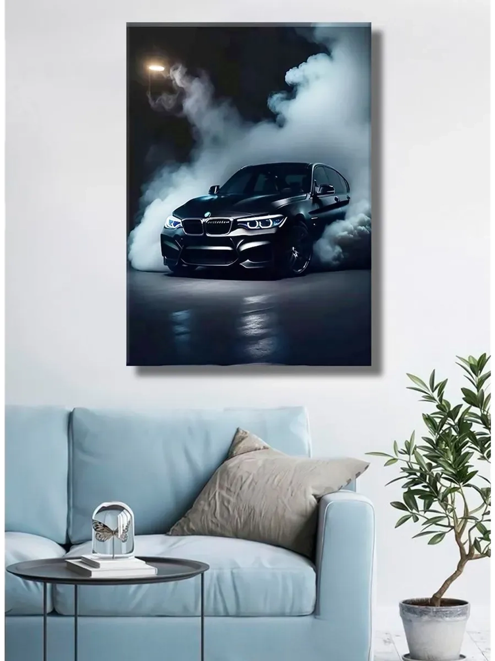 Картина BMW в ночи интерьерная 30х40см 1шт.