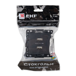 Стокгольм Механизм Розетки USB 2-местной 2,1А винтовые клеммы черный EKF PROxima