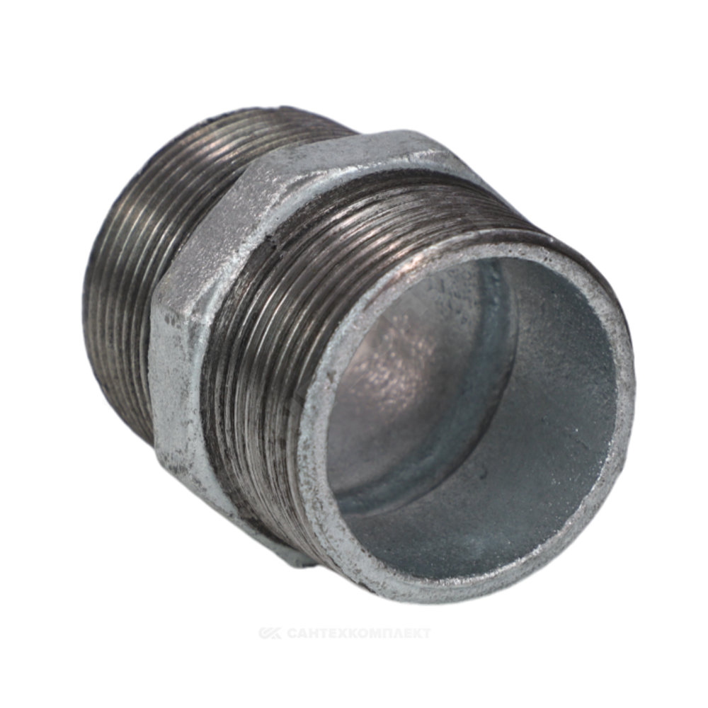 Ниппель прямой чугун оц Ду 15 (1/2") НР Fittex PLUS