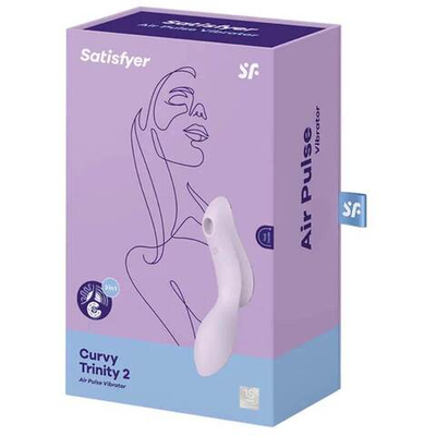 Сиреневый вибромассажер с вакуумной стимуляцией Curvy Trinity 2 (Цвет: сиреневый)