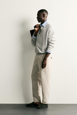 БРЮКИ RELAXED FIT ИЗ ХЛОПКА И ЛЬНА — ZARA · 0706/670