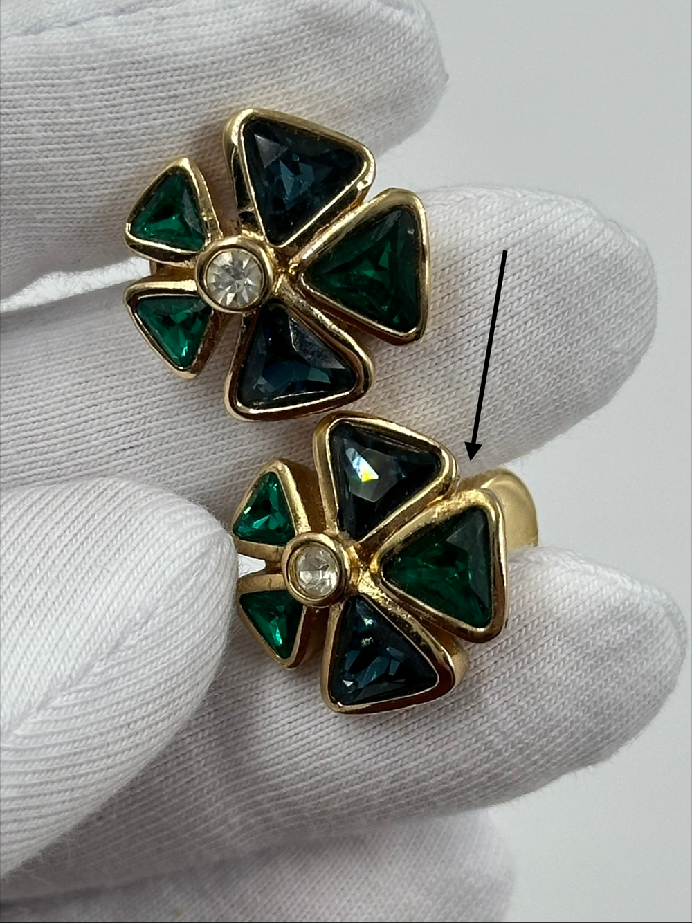 Клипсы с кристаллами Christian Dior