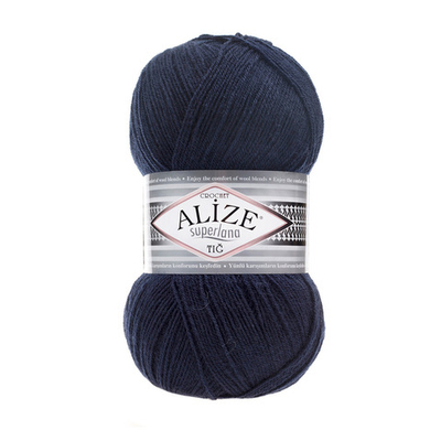 Пряжа Alize (Ализе) Superlana TIG / уп.5 мот. по 100 г, 570м, 058 темно-синий A